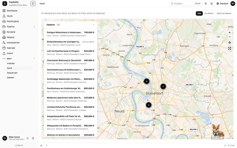 Map of the demo agency’s properties